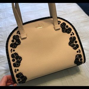Kate Spade Jeweled black and cream crossbody bag
